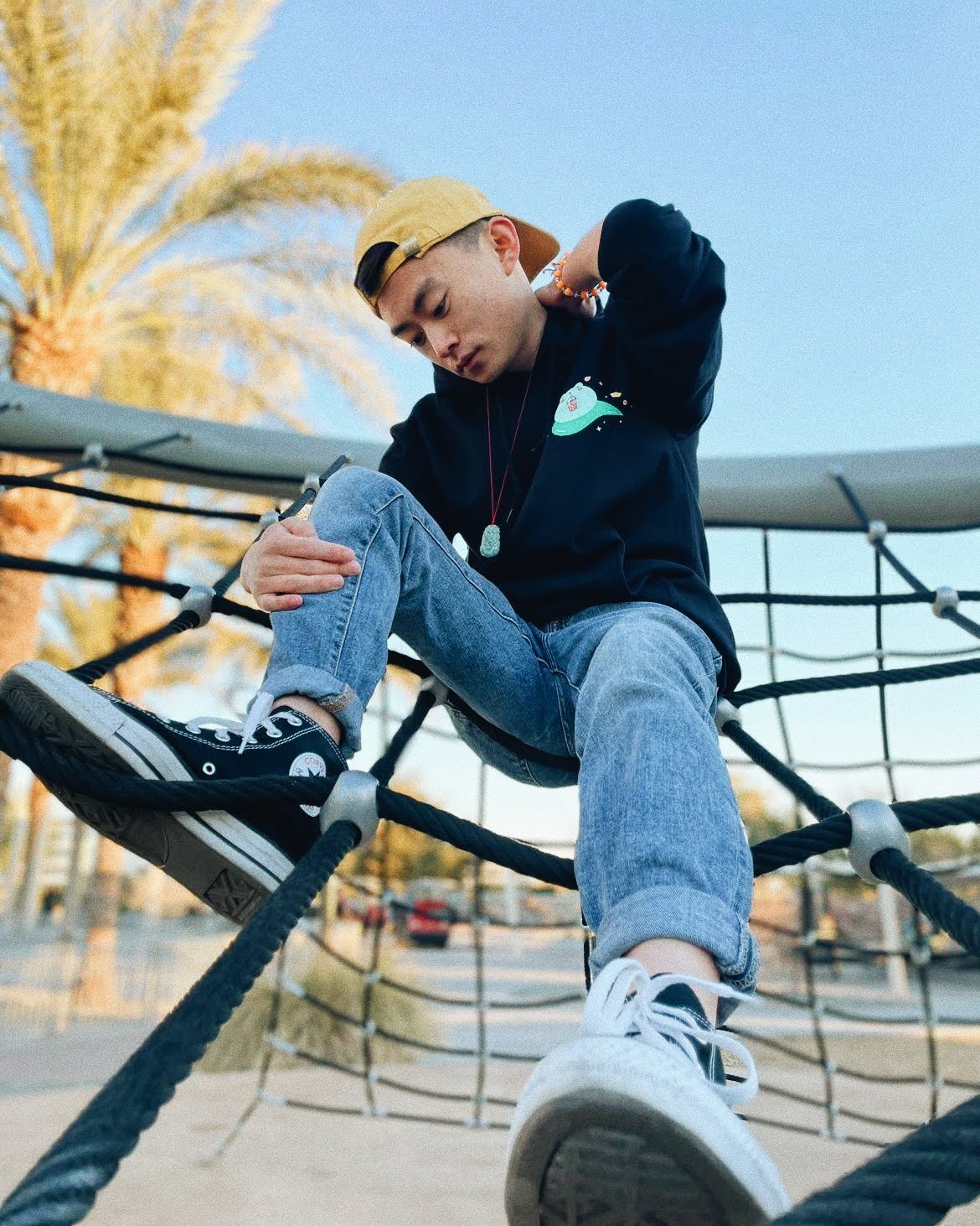 me in the frog hoodie